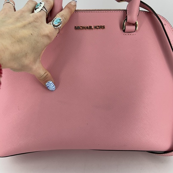 Michael Kors Bag Womens Large Cindy Leather LG Dome Purse Crossbody Satchel - Picture 6 of 16